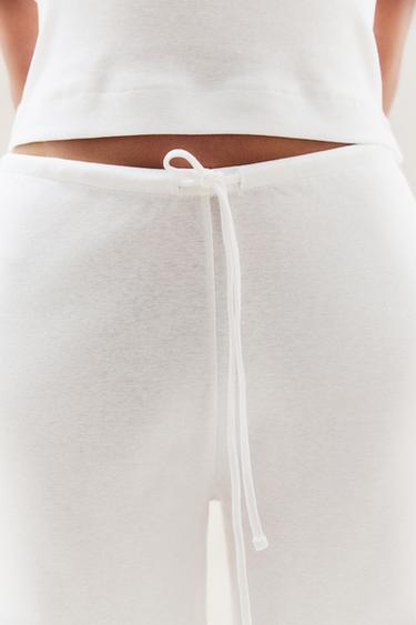 PANTALON JERSEY DE COTON - Blanc de Zara - Image 5