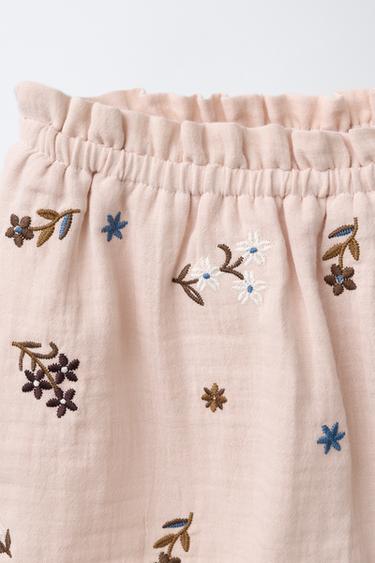 EMBROIDERED BERMUDA SKORT - Pale pink by Zara - Image 2