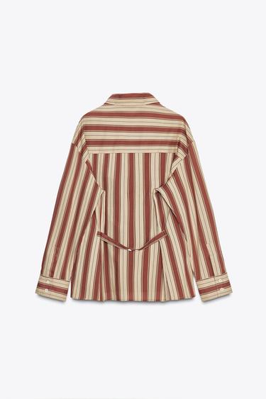 CHEMISE RAYÉE AVEC PATTE AU DOS - Multicolore de Zara - Image 6