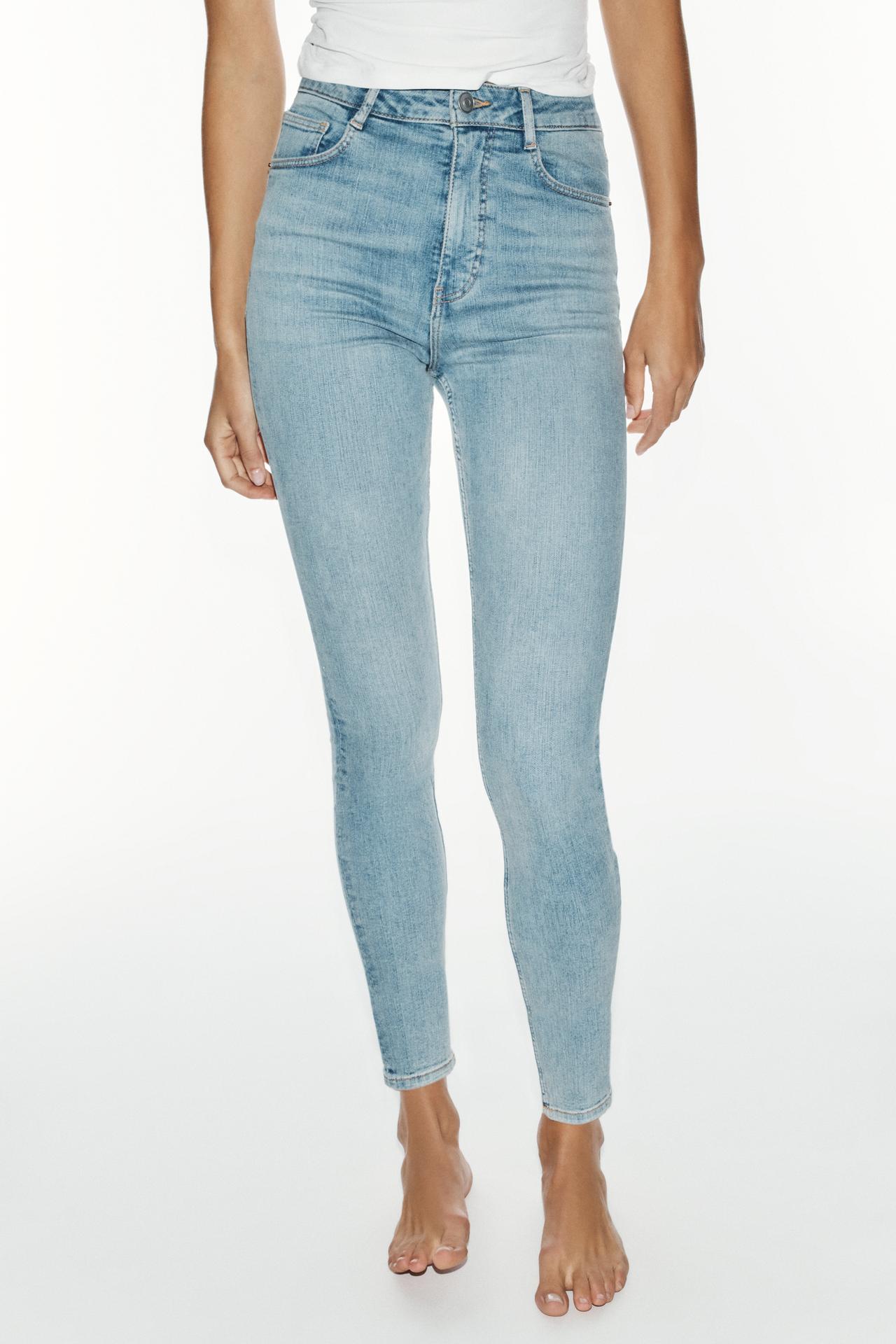 TRF HIGH-RISE SKINNY JEANS — Light blue