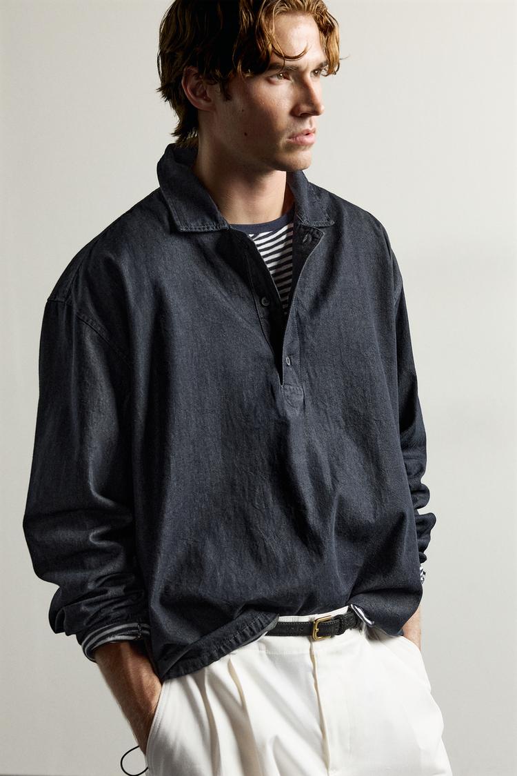 DENIM POLO SHIRT RELAXED FIT