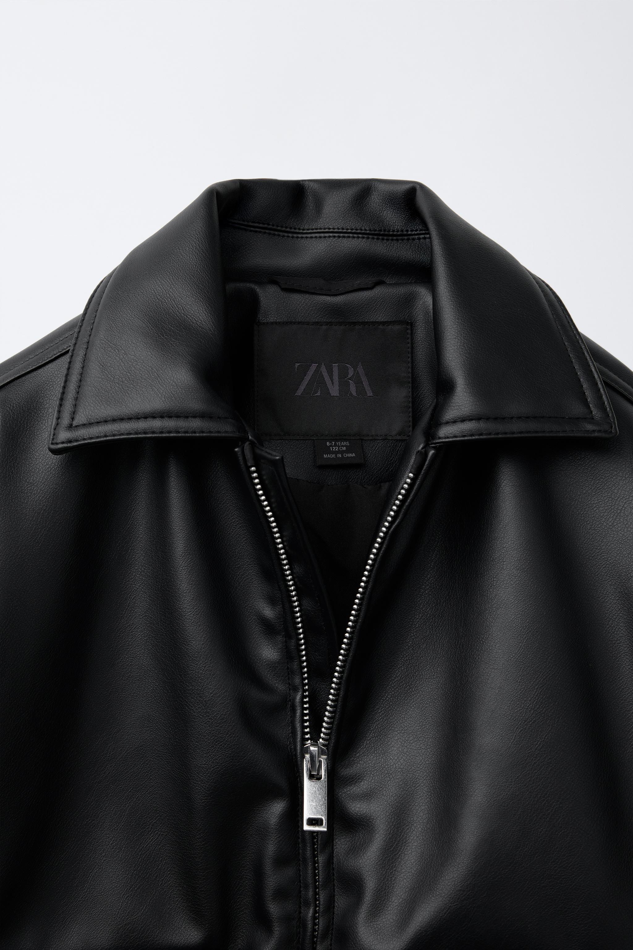 バルーンフェイクレザー ジャケット - ブラック | ZARA Japan / 日本