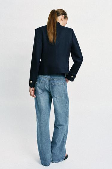 TAILORED BLAZER WITH GOLDEN BUTTON - Navy blue by Zara - Image 5