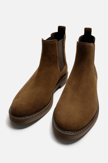 BOTTINES CHELSEA EN CUIR - Marron de Zara - Image 1