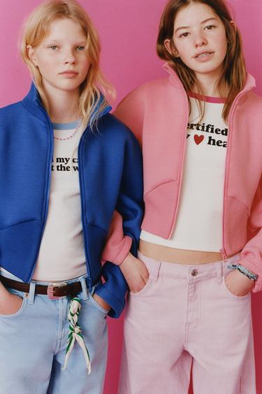 КУРТКА ИЗ НЕОПРЕНА В РУБЧИК — ВАСИЛЬКОВЫЙ от Zara