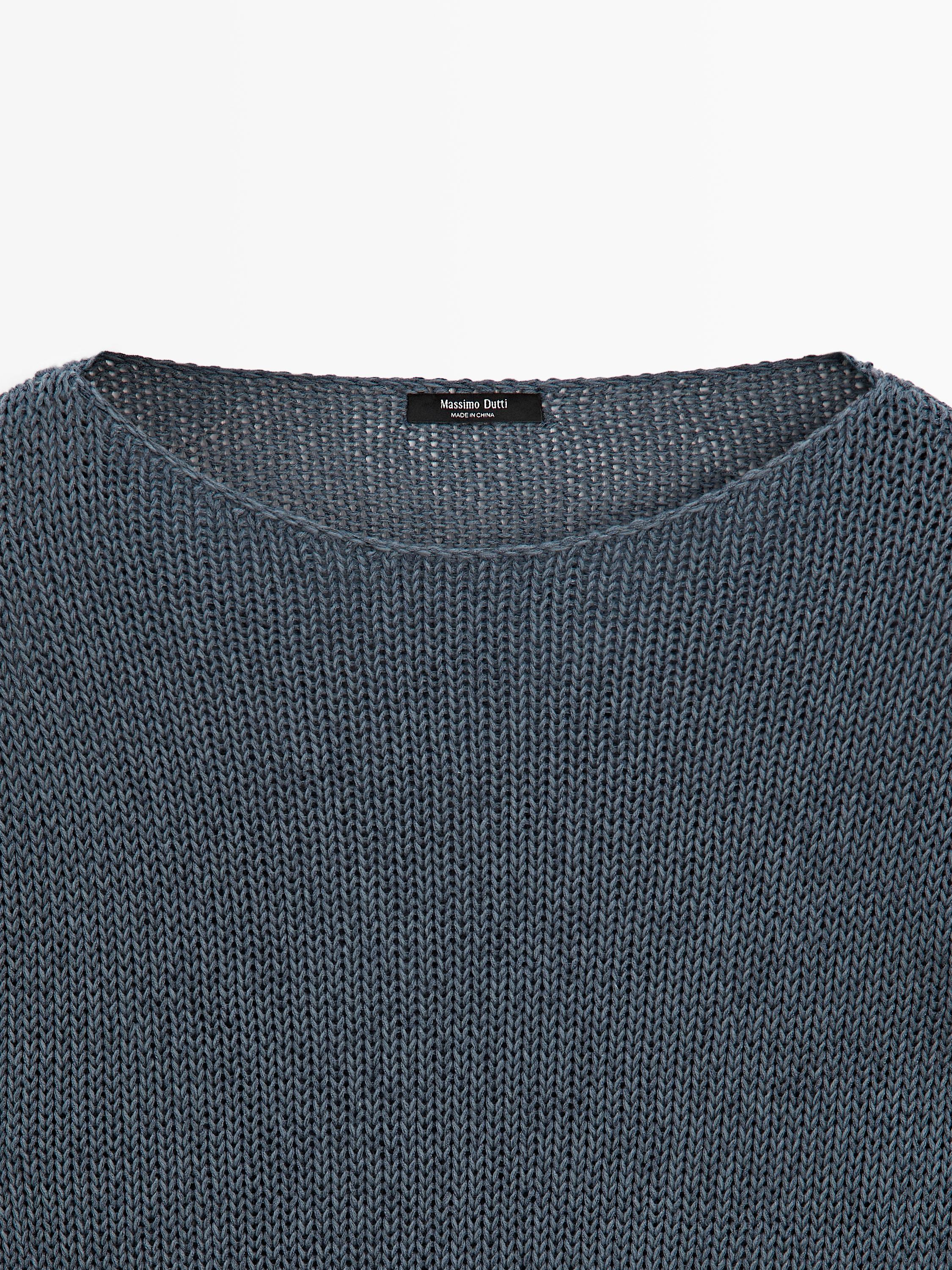 Pull en maille ajourée coton mélangé