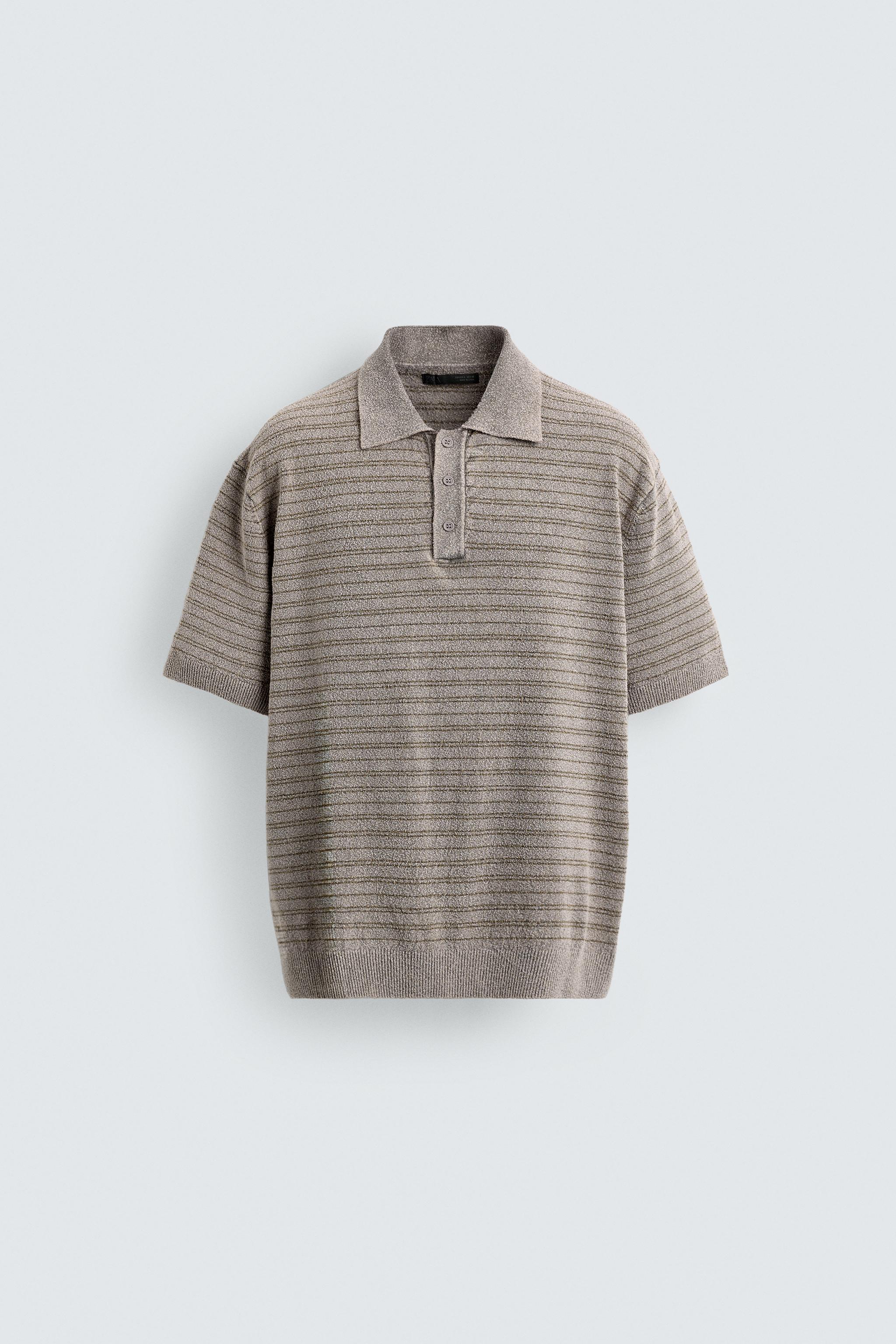 BOUCLÉ TEXTURED KNIT POLO SHIRT