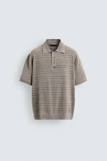 POLO PUNTO ESTRUCTURA BOUCLÉ - Gris de Zara