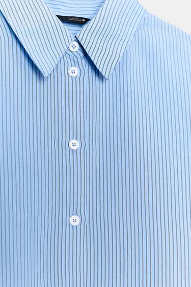 CHEMISE OVERSIZE À RAYURES - bleu/noir de Zara - Image 8