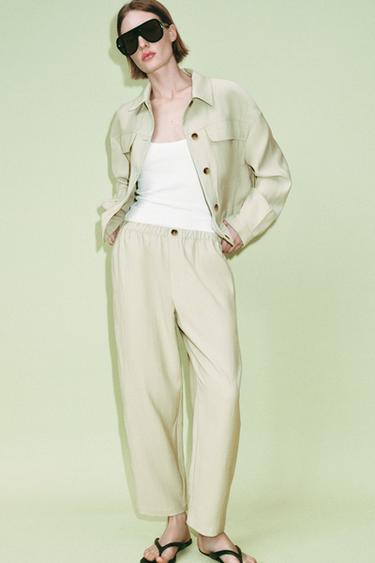 JACKET AND CARROT FIT TROUSERS SET - Light ecru by Zara - Image 3