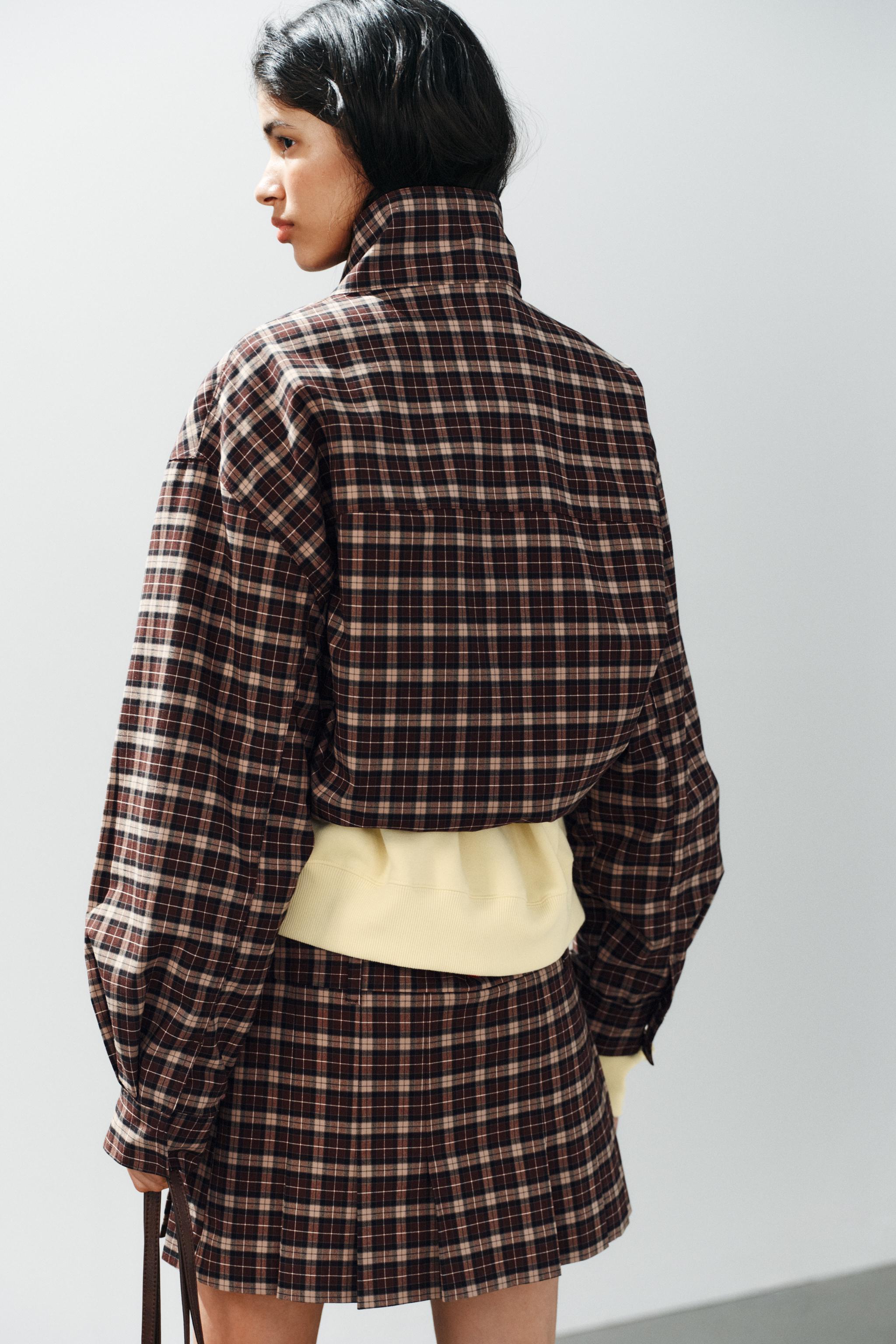 PLAID ZIP-UP JACKET