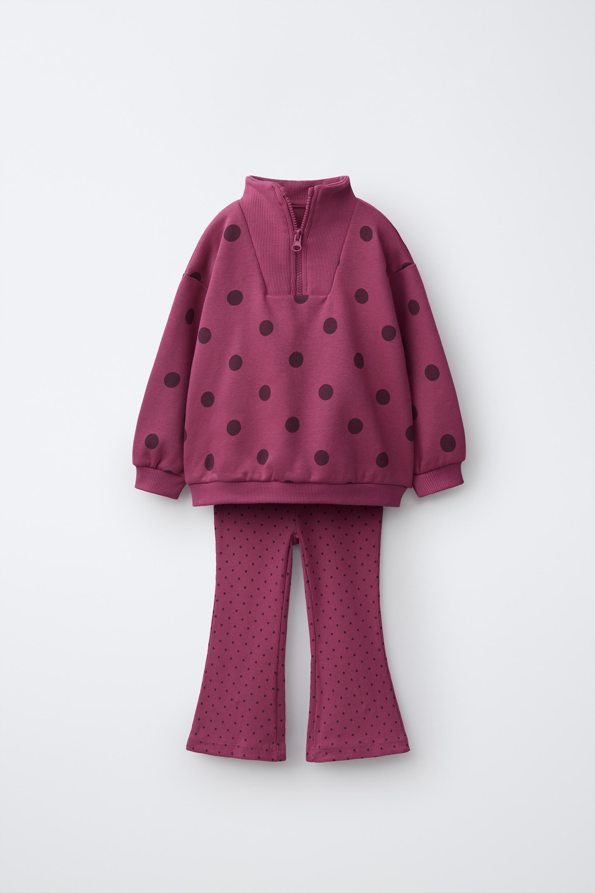 ENSEMBLE SWEAT ET LEGGING ÉVASÉ À POIS