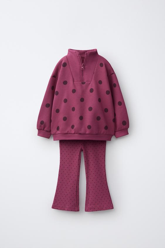 Zara MUMMULISTE FLARE-RETUUSIDE JA DRESSIPLUUSI KOMPLEKT - Fuksia - Pilt 0