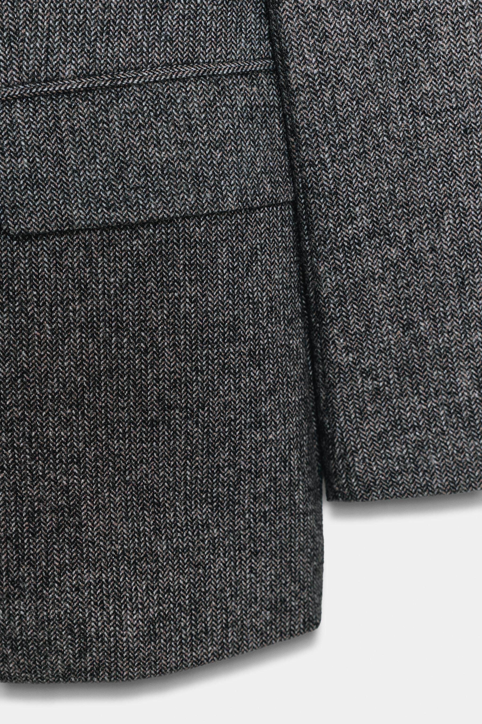 HERRINGBONE WOOL BLAZER