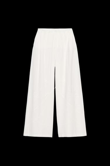 BESTICKTE HOSE - Cremefarben von Zara - Bild 0