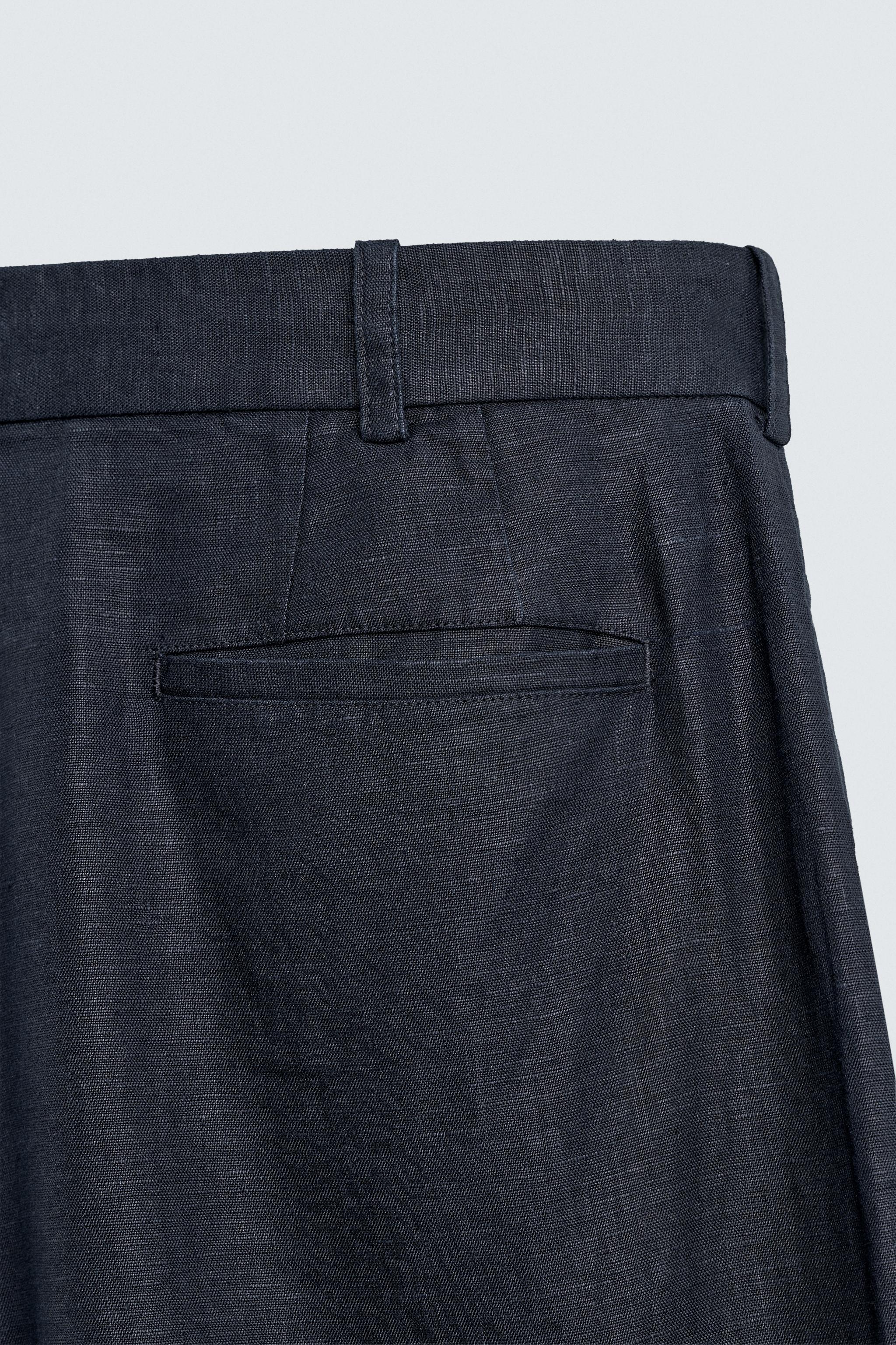100% HEMP PLEATED WIDE FIT PANTS