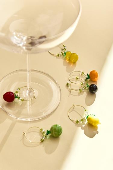 PACK OF GLASS FRUIT GLASS MARKERS (PACK OF 6) - Printed by Zara