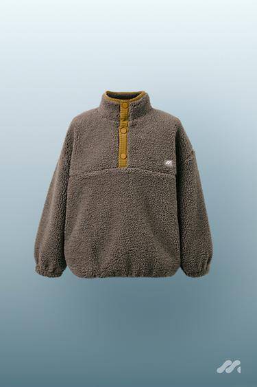 TEDDYFELL-PULLOVER MIT GUMMIERTEM LOGO - Kamel farben von Zara