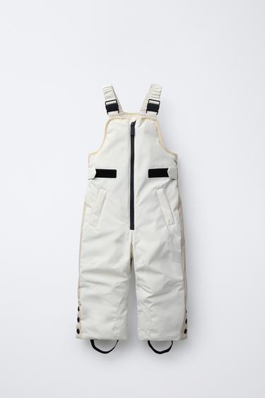 COLOUR BLOCK WATER-RESISTANT AND WINDPROOF SKI DUNGAREES - Ecru by Zara