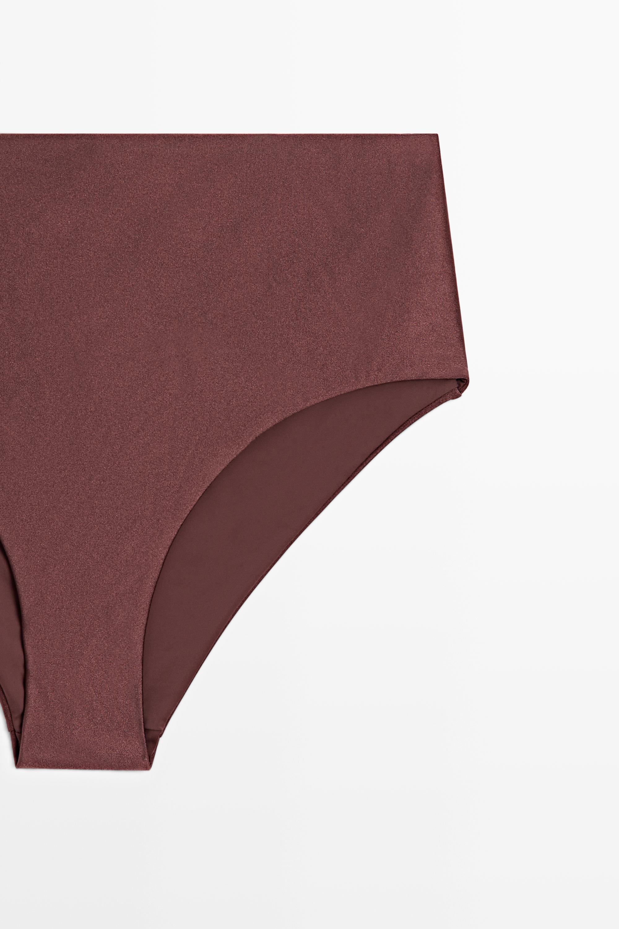 Shimmery high-waist bikini bottoms