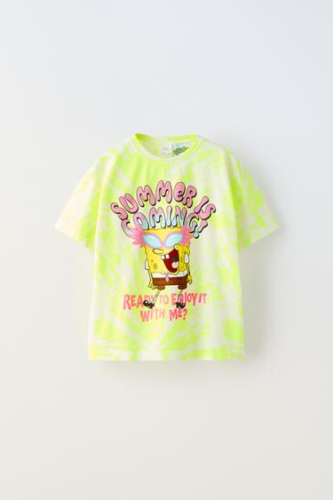 ФУТБОЛКА С ПРИНТОМ SPONGEBOB SQUAREPANTS © NICKELODEON TIE-DYE — Разноцветный от Zara — изображение 0