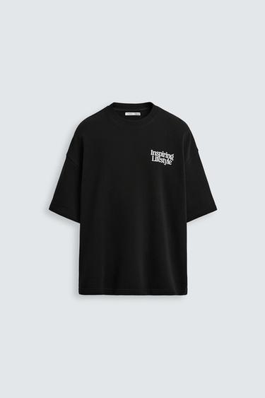 SUDADERA GRÁFICOS ESTAMPADOS - Negro de Zara