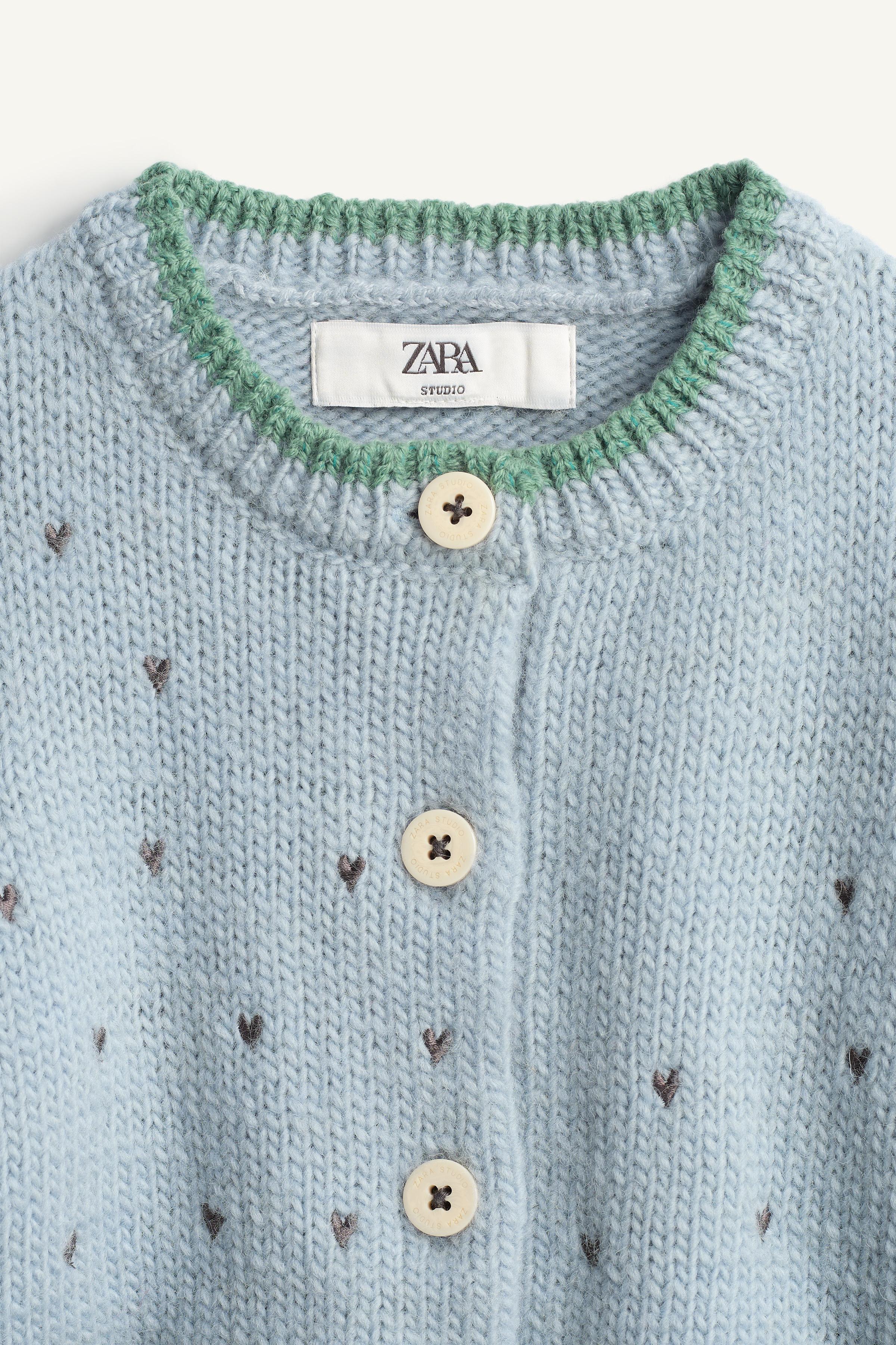 100% WOOL EMBROIDERED HEARTS LIMITED EDITION CARDIGAN