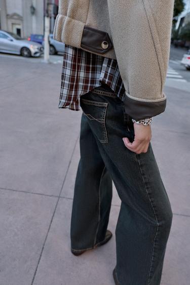 BLOUSON BOMBER FINITIONS MATIÈRE SYNTHÉTIQUE - Sable de Zara - Image 6