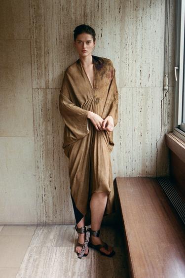 VESTIDO ESTAMPADO 100% VISCOSE - Multicolor da Zara