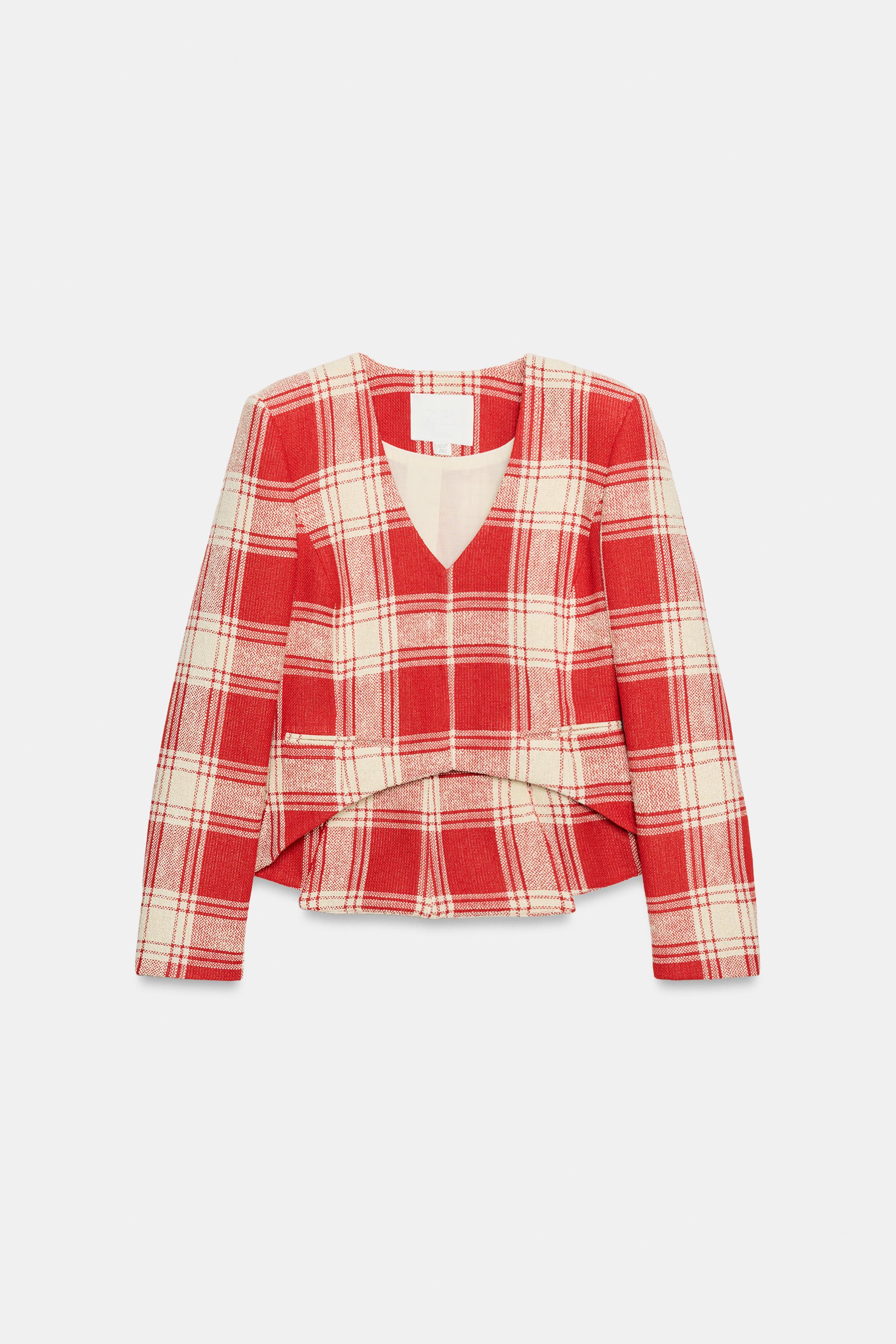 FITTED PLAID JACKET ZW COLLECTION