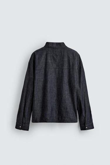RELAXED FIT DENIM POLO SHIRT - Indigo by Zara - Image 7