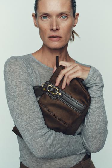 MINI SHOPPER BAG WITH RINGS - Brown by Zara