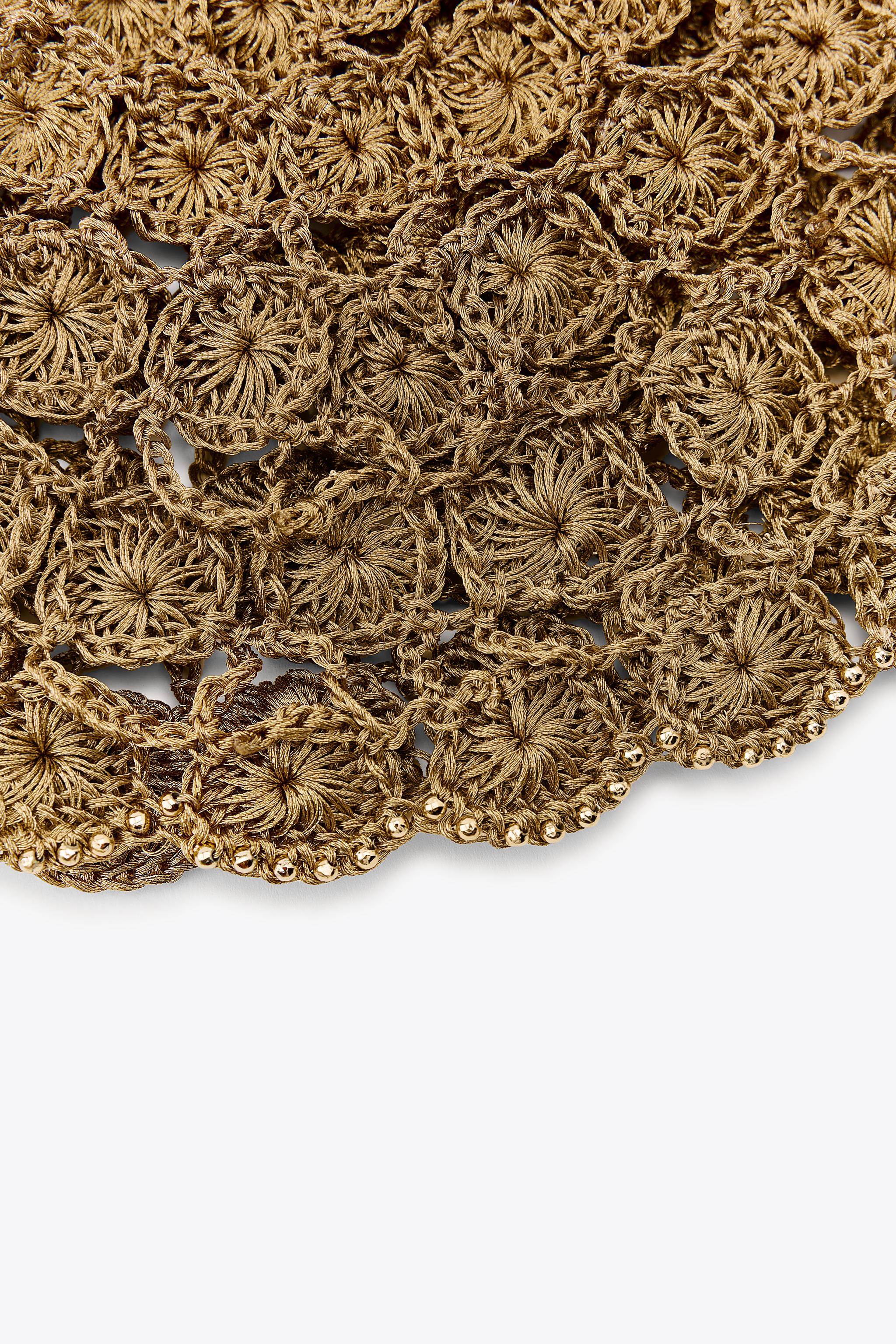 ZARA【NEW】CROCHET BEAD CAP LIMITED EDITION LIMITED EDITION BEADED CROCHET CAP - Golden | ZARA United States