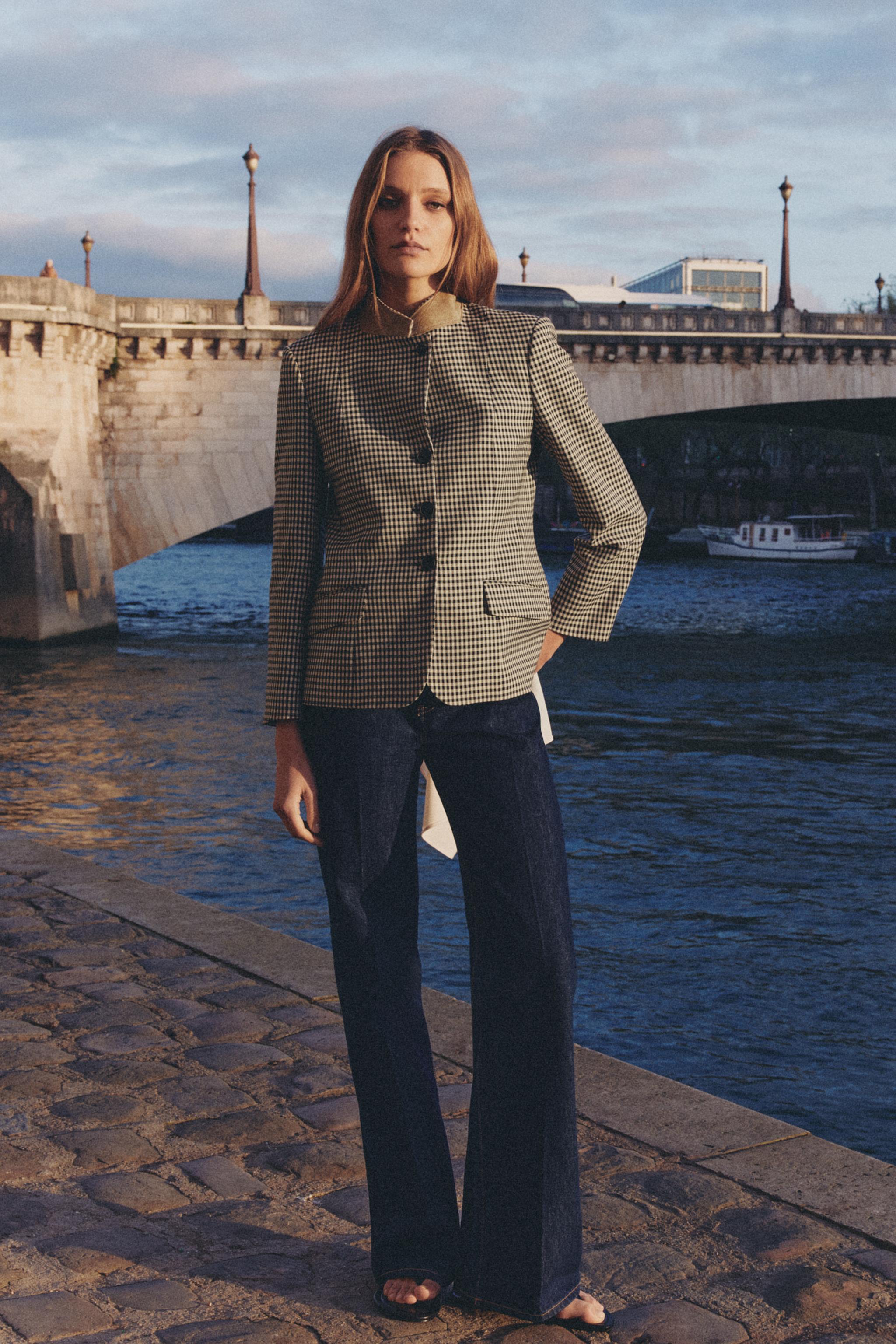 ZW COLLECTION KARELİ KONTRAST YAKALI BLAZER - Görsel 2