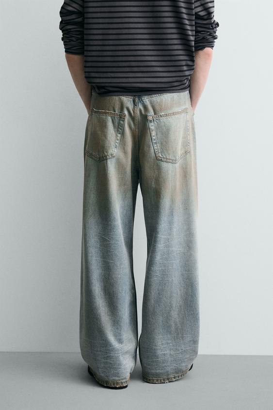 ヴィンテージウォッシュ バギーフィットジーンズ - ブルー | ZARA 