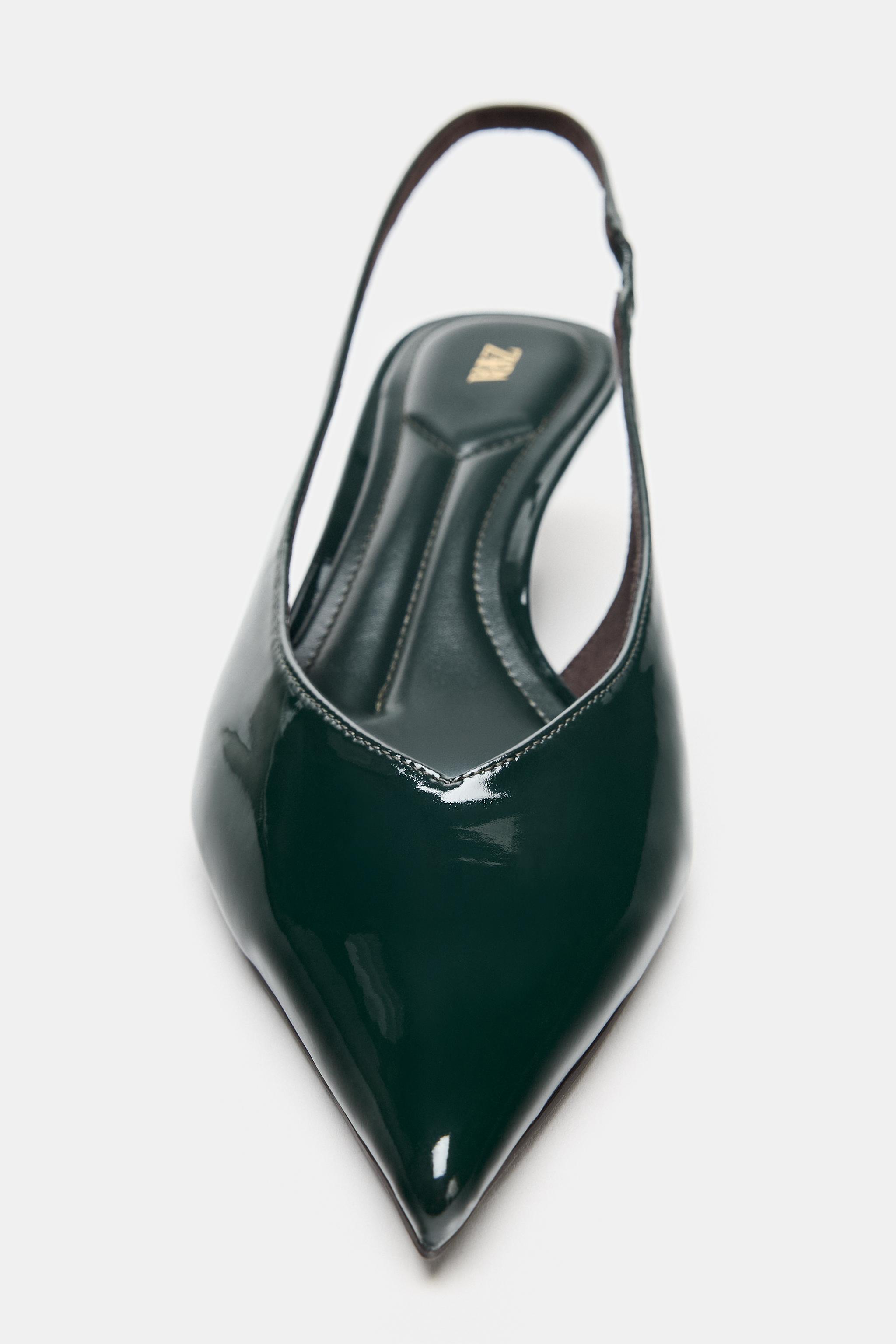 Обувь Zara PATENT-EFFECT WEDGE SHOES — фото 3