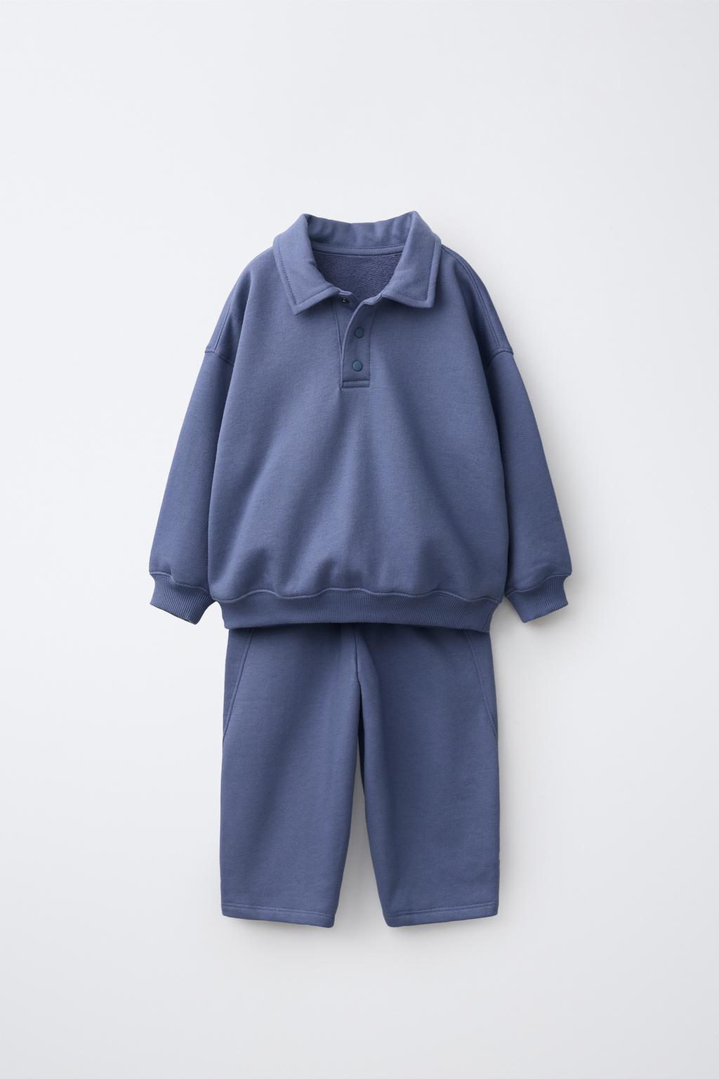 PLAIN SWEATSHIRT AND TROUSERS SET