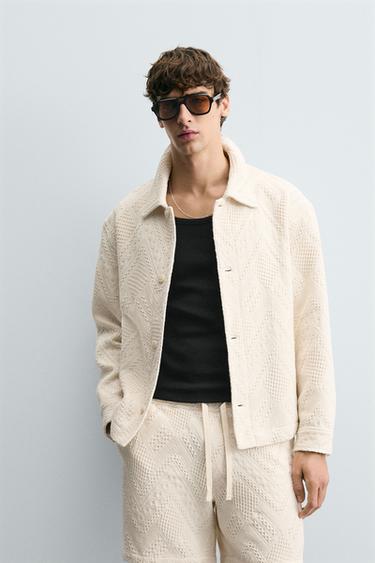 JACQUARD OVERSHIRT - Ecru by Zara