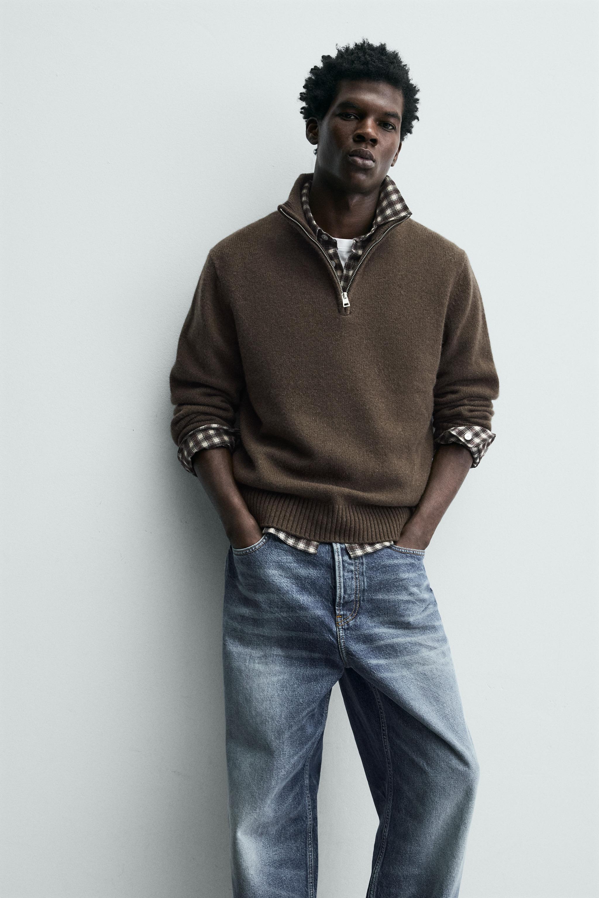 100% WOOL QUARTER-ZIP JUMPER