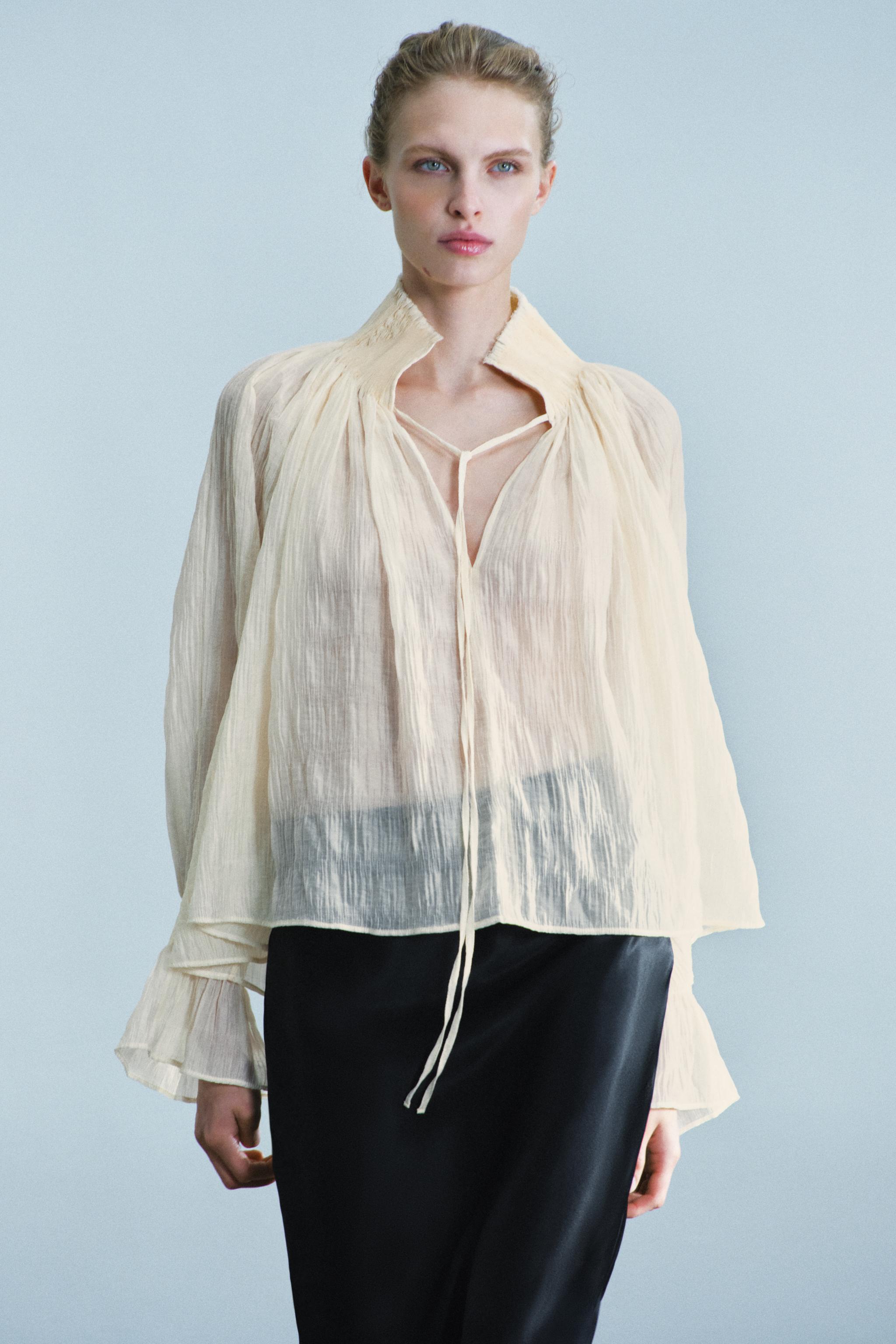 ZW COLLECTION LYOCELL-BLEND RUCHED BLOUSE