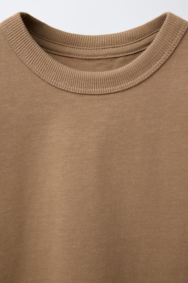 BASIC HEAVY WEIGHT T-SHIRT - Light brown by Zara - Image 2