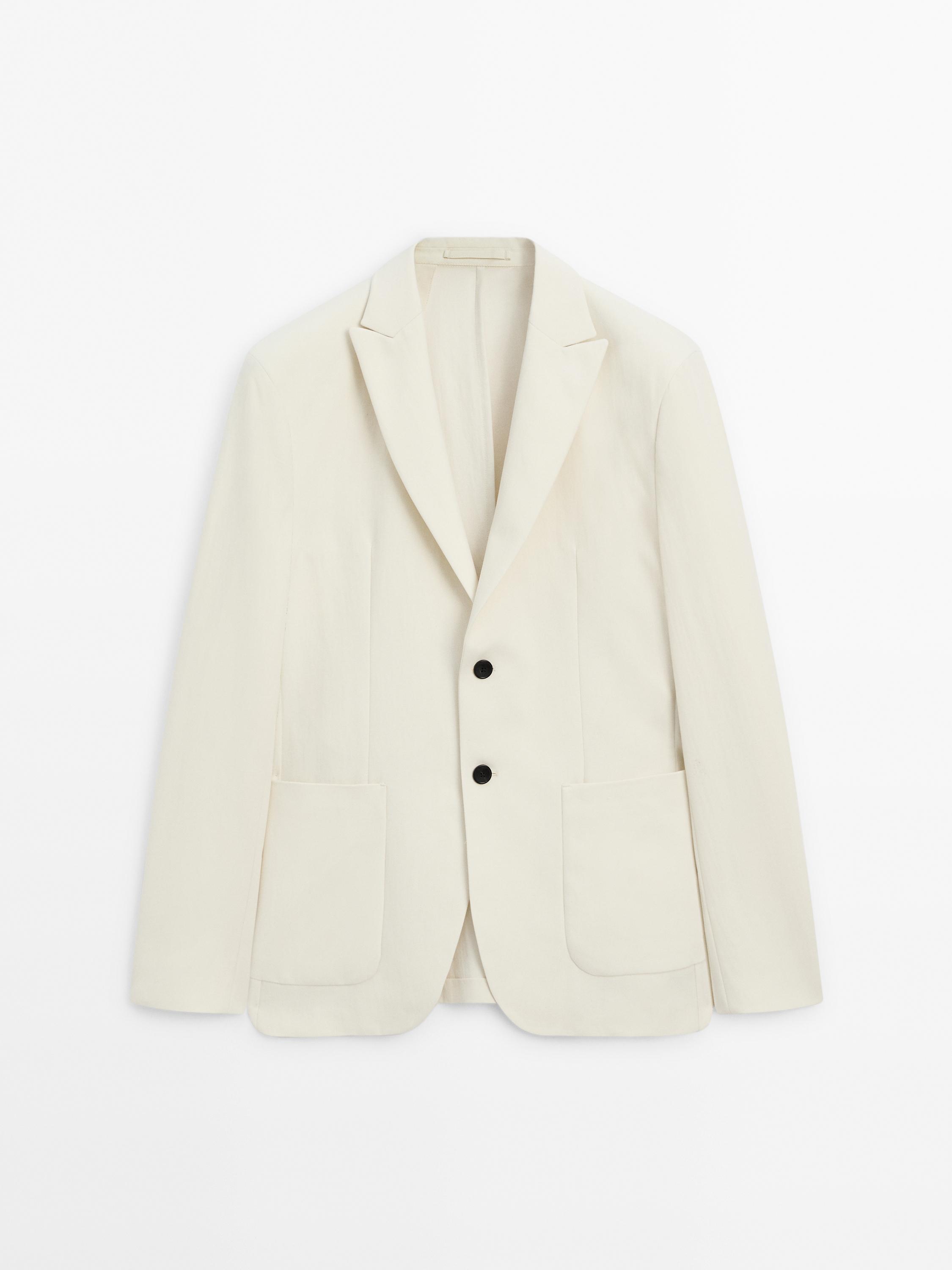 Cotton blend suit blazer