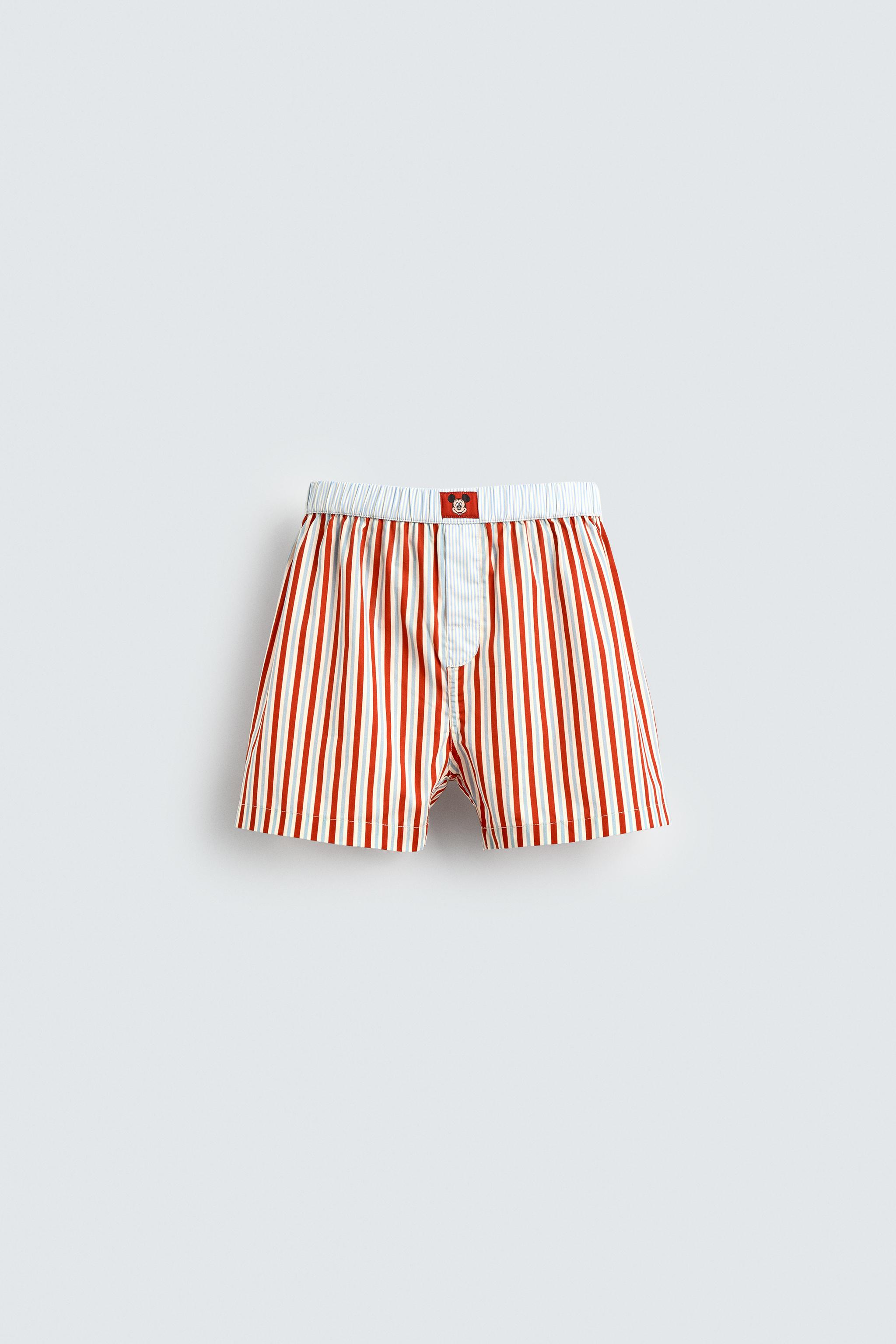 STRIPED POPLIN BOXERS HARRY LAMBERT FOR ZARA X DISNEY