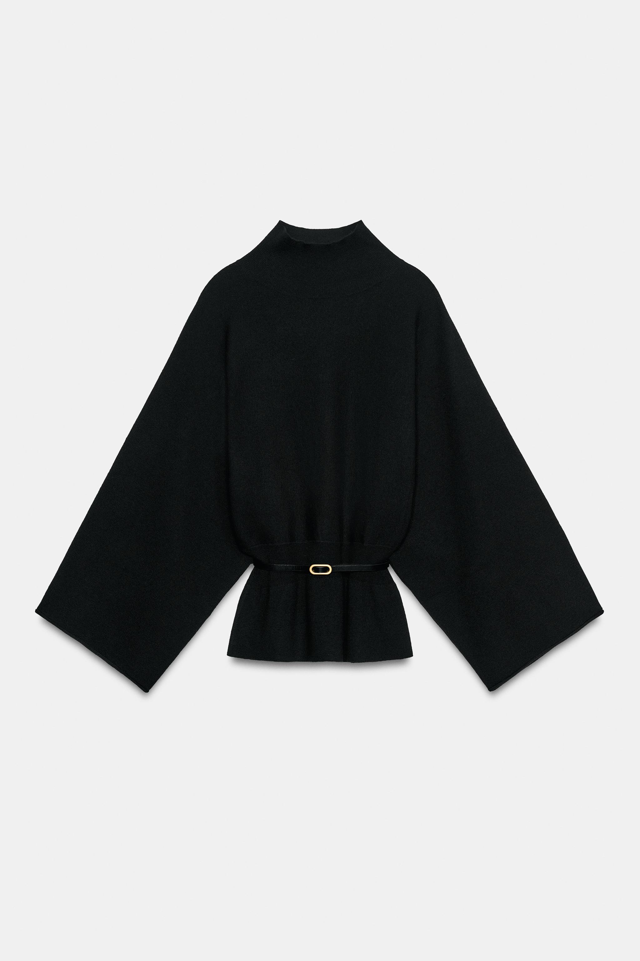 BELTED KNIT SWEATER