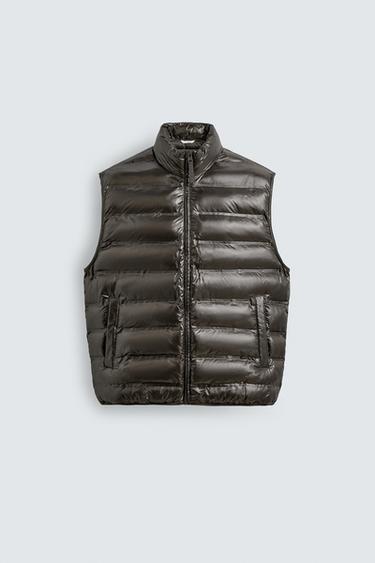 LIGHTWEIGHT WATER-REPELLENT PUFFER GILET - Khaki by Zara