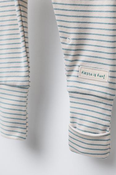 STRIPED SLEEPSUIT WITH CONVERTIBLE FOOT - Bluish by Zara - Image 5