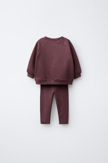 ENSEMBLE SWEAT-SHIRT ET LEGGING UNIS - Aubergine de Zara - Image 1