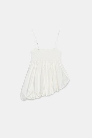 PUFF-SLEEVE STRAPPY TOP - Oyster-white by Zara - Image 7