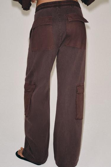 PANTALON CARGO EFFET DÉLAVÉ - Marron de Zara - Image 2