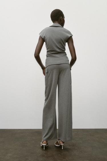 PANTALON PIQUÉ POCHES - Gris anthracite de Zara - Image 4